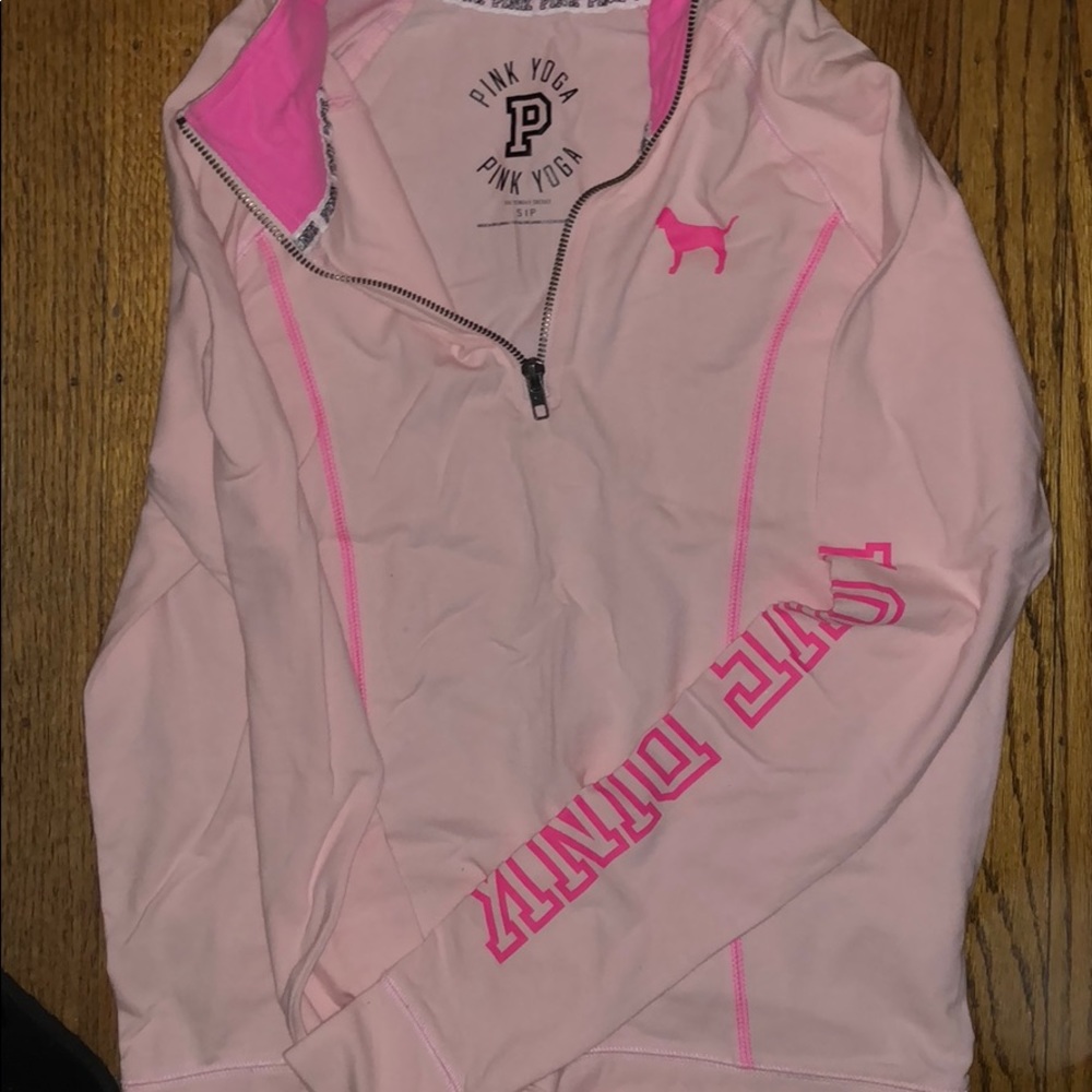 Vs pink quarter zip pullover